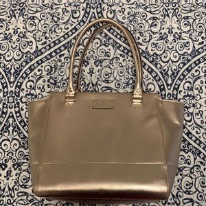 Rose gold zip-top tote